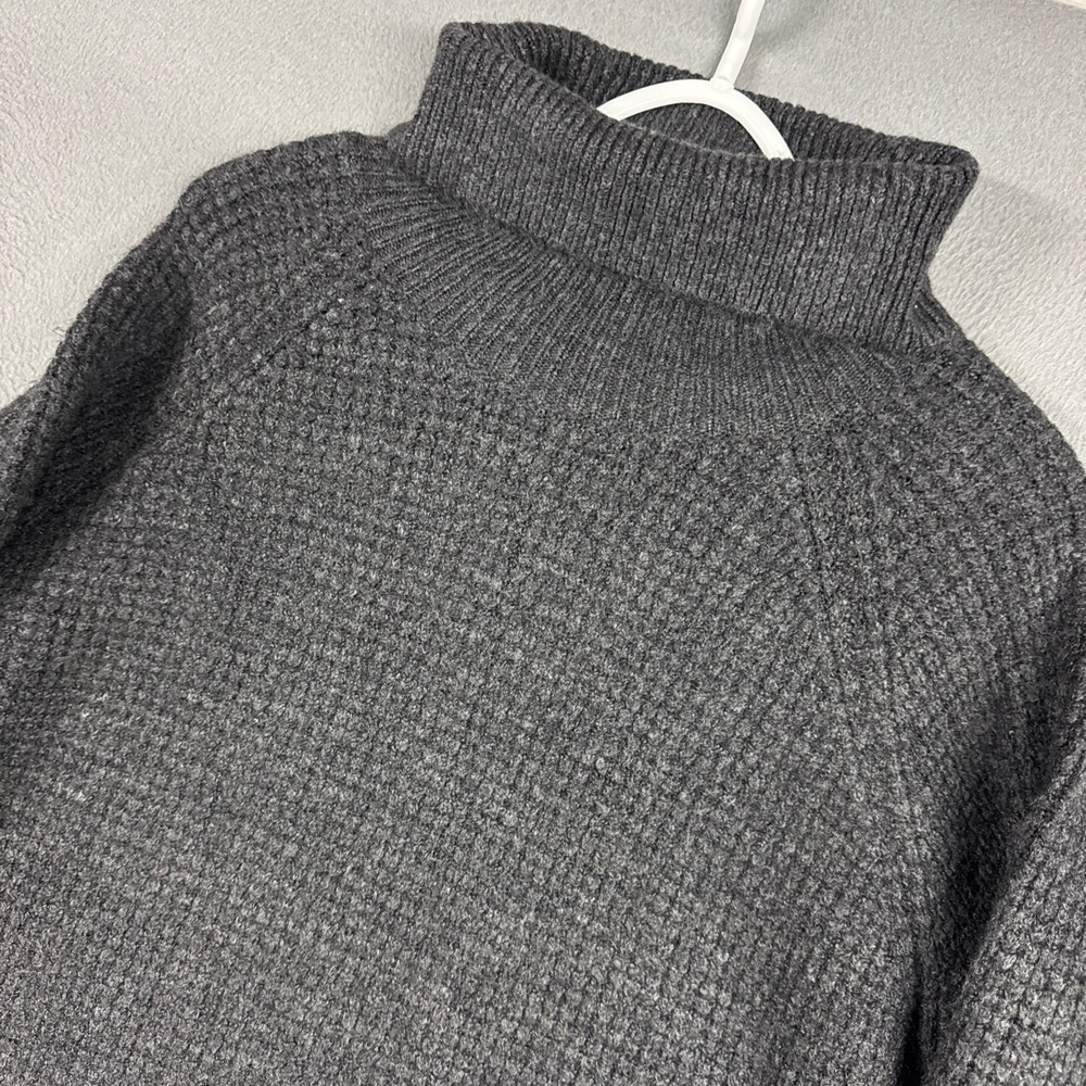 KUHL Sweater Womens Medium Gray Sienna Turtleneck Waffle Knit Curved Hem Dress